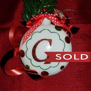 Monogram G Christmas Bulb